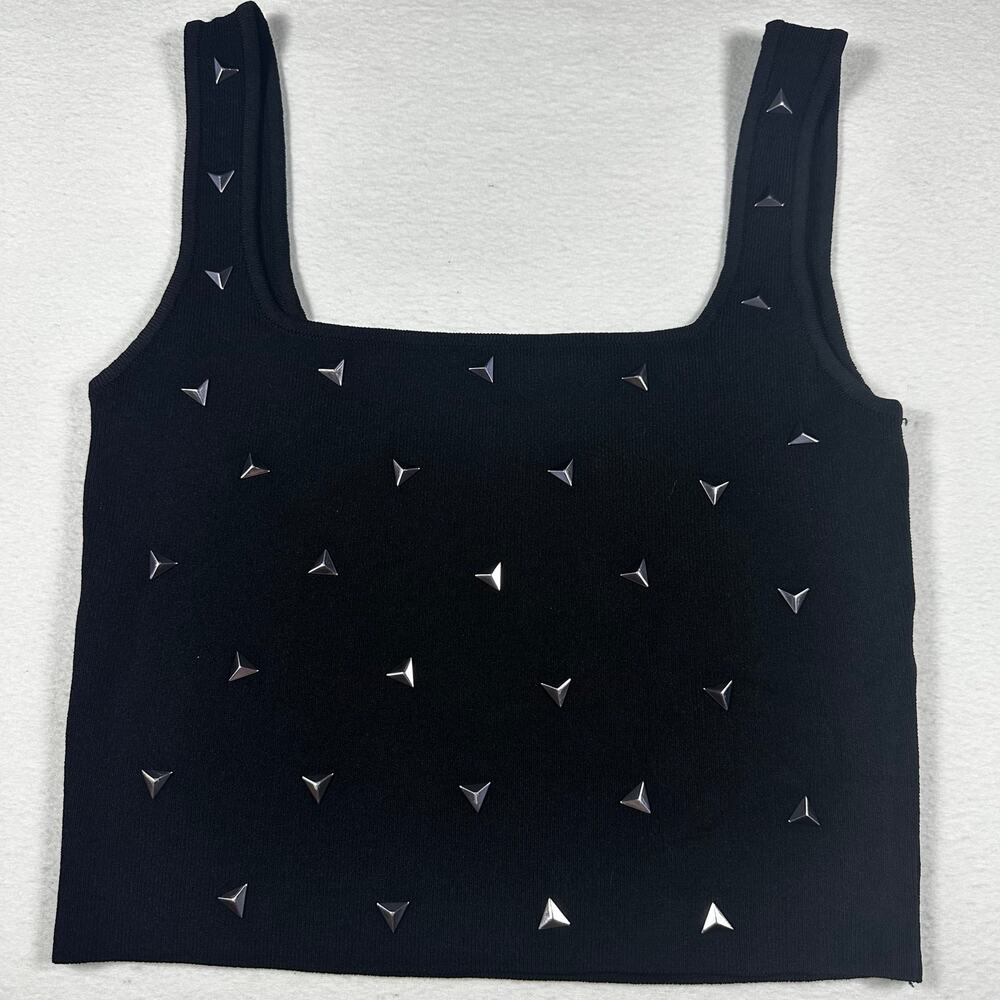 Zara Studded Ribbed Crop Tank SMALL
